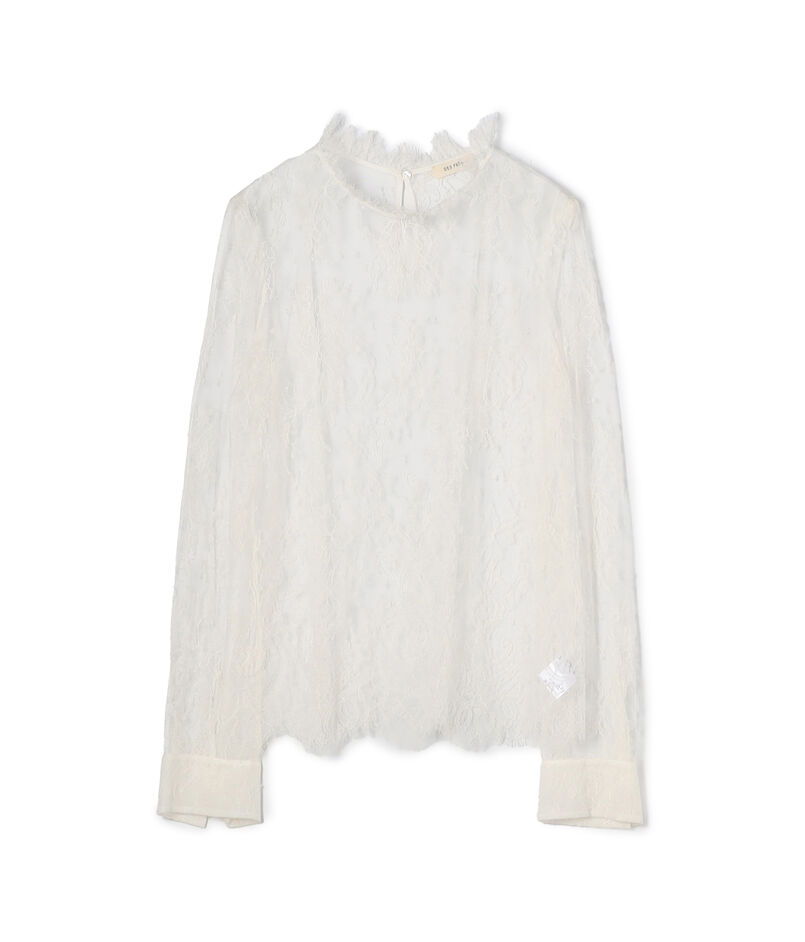 フレンチレース クルーネックブラウス