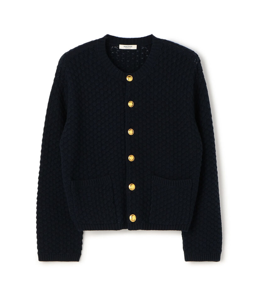 ハイブリットケーブル クルーネックカーディガン