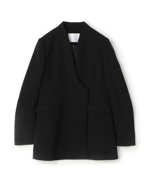Mame Kurogouchi Collarless Double Breasted Suit Jacket