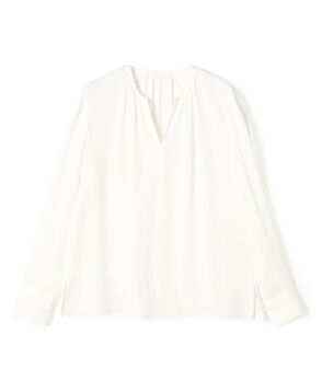 【WEB先行予約】マットサテン ギャザーネックブラウス