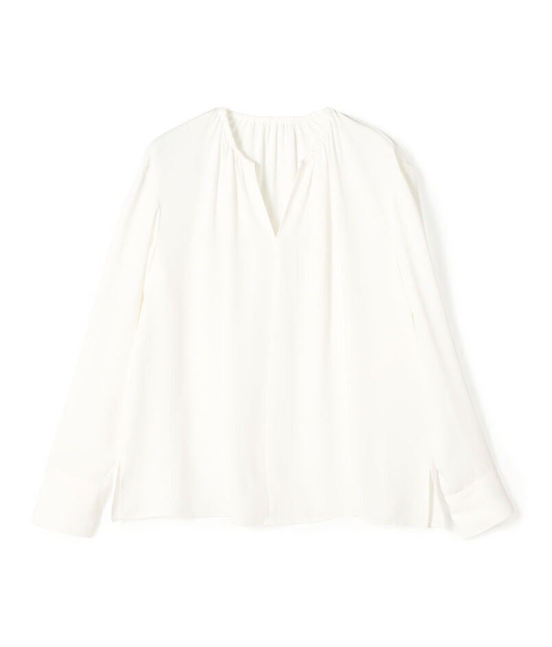 【WEB先行予約】マットサテン ギャザーネックブラウス
