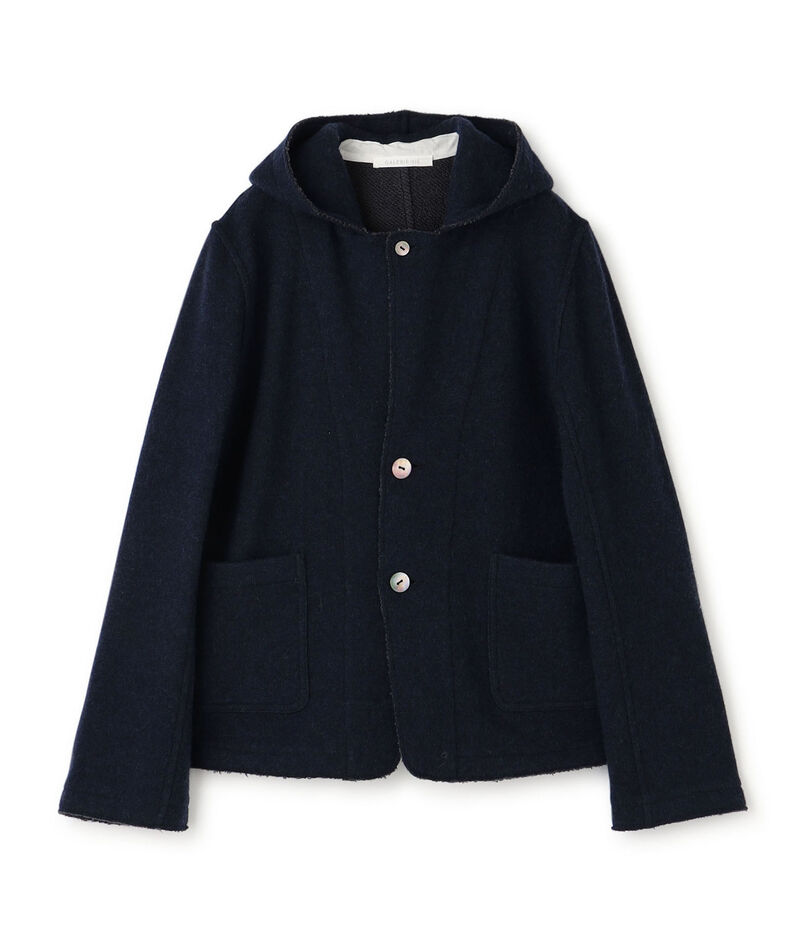 ウールコットンバックパイル フードジャケット