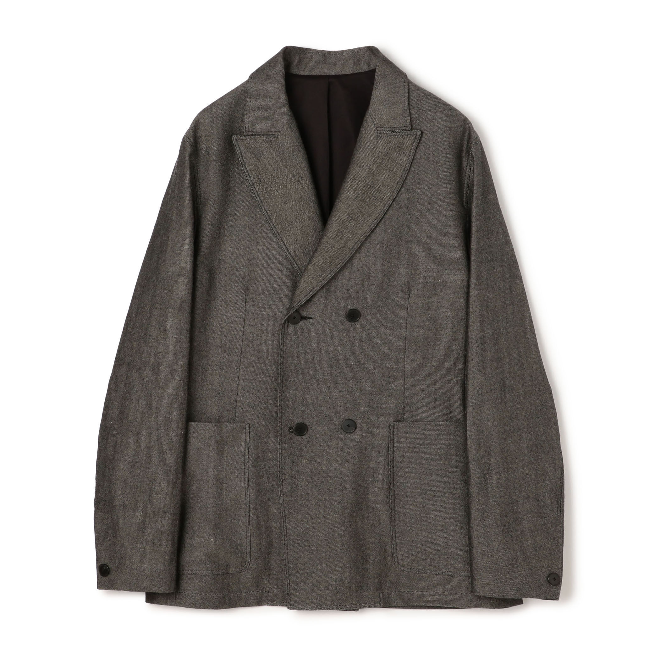 □ウールリネンコットン ダブルブレステッド 4Bジャケット