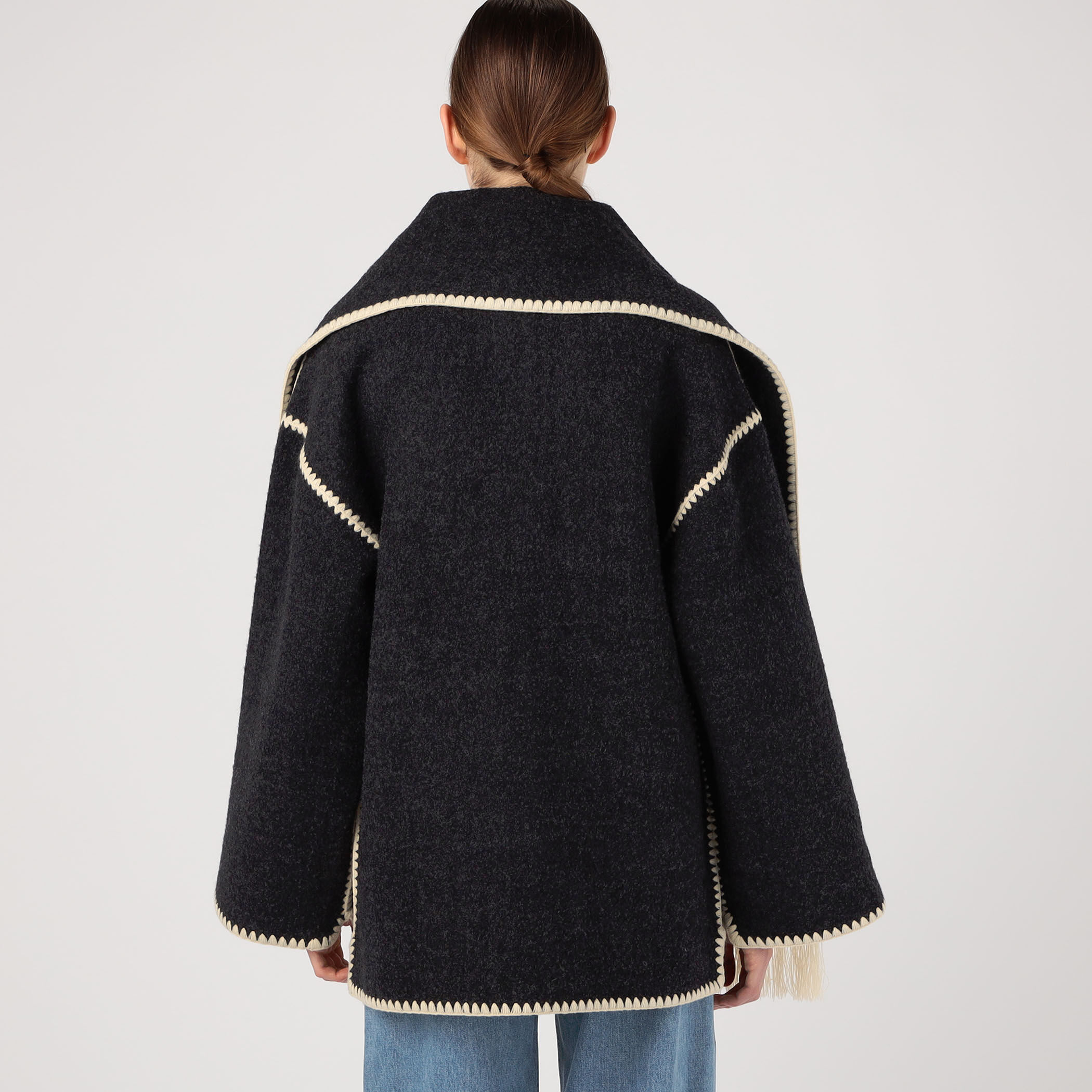 ☆TOTEMEスカーフジャケット/コート TOTEME スカーフ ジャケット | ブラック | FARFETCH JP