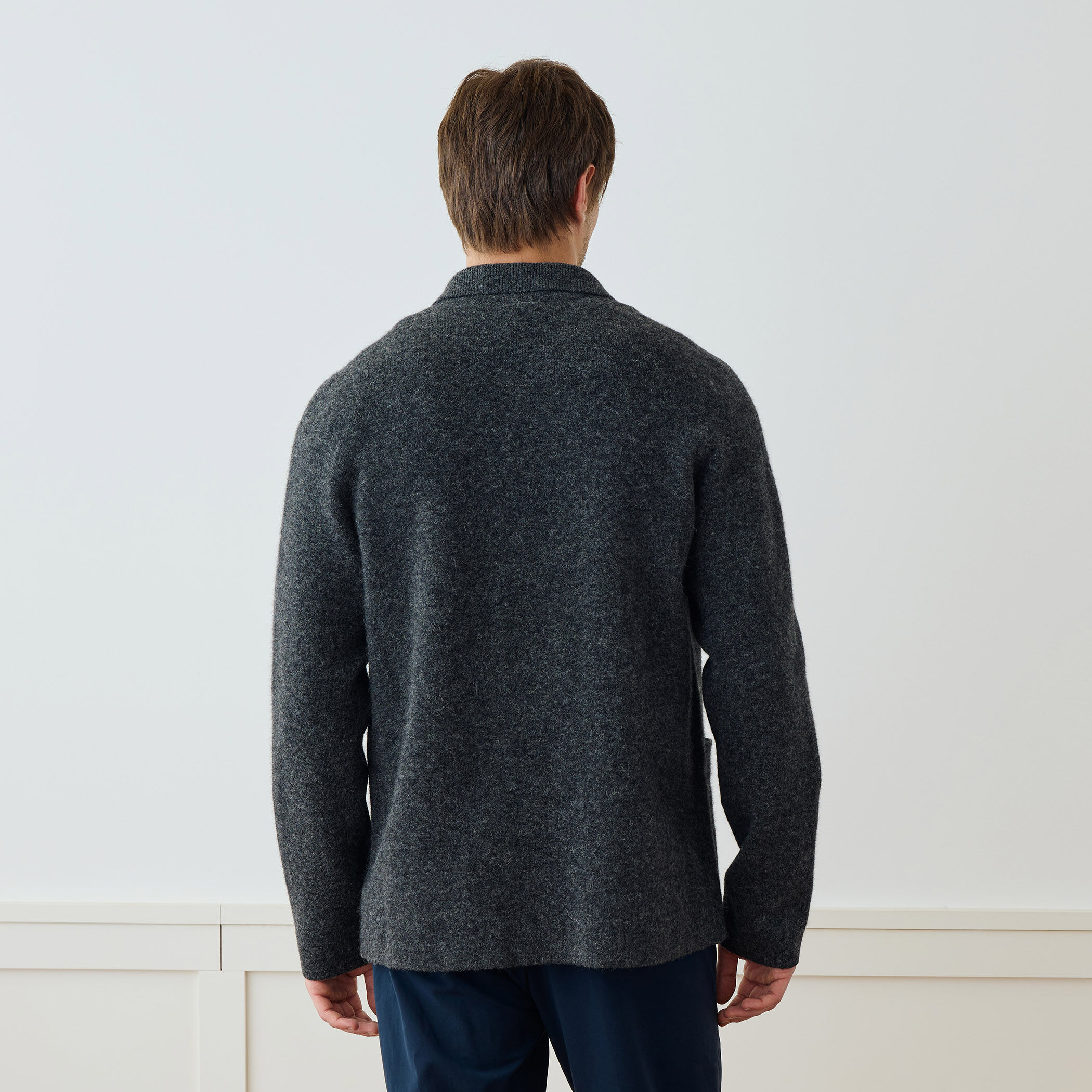 カシミヤナイロン ラペルカラーカーディガン MWAS2150