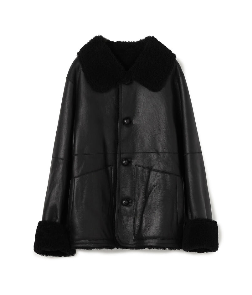 edition pourell リバーシブル ラムレザー ムートンコート