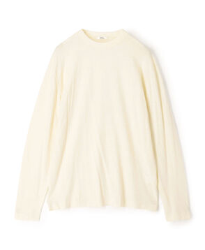 コットンカシミヤ クルーネックロングスリーブニット