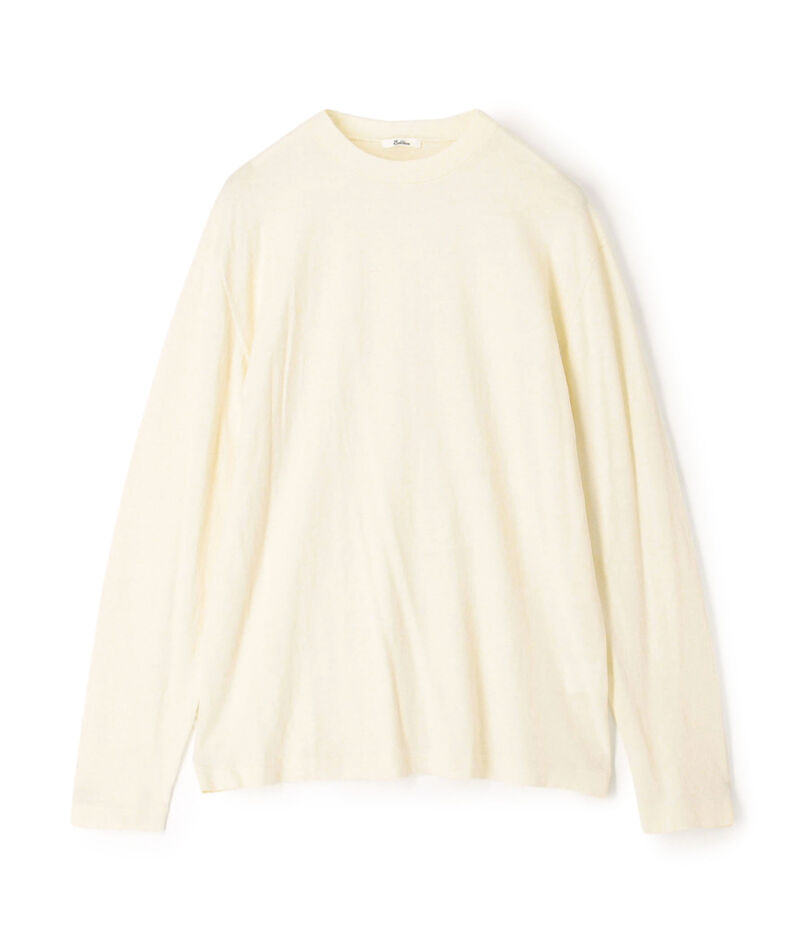 コットンカシミヤ クルーネックロングスリーブニット
