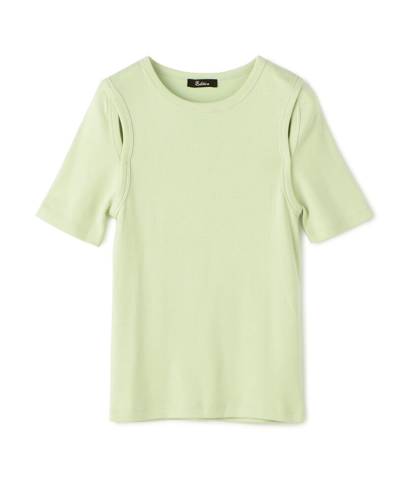 ■コットンフライス カットスリーブTシャツ