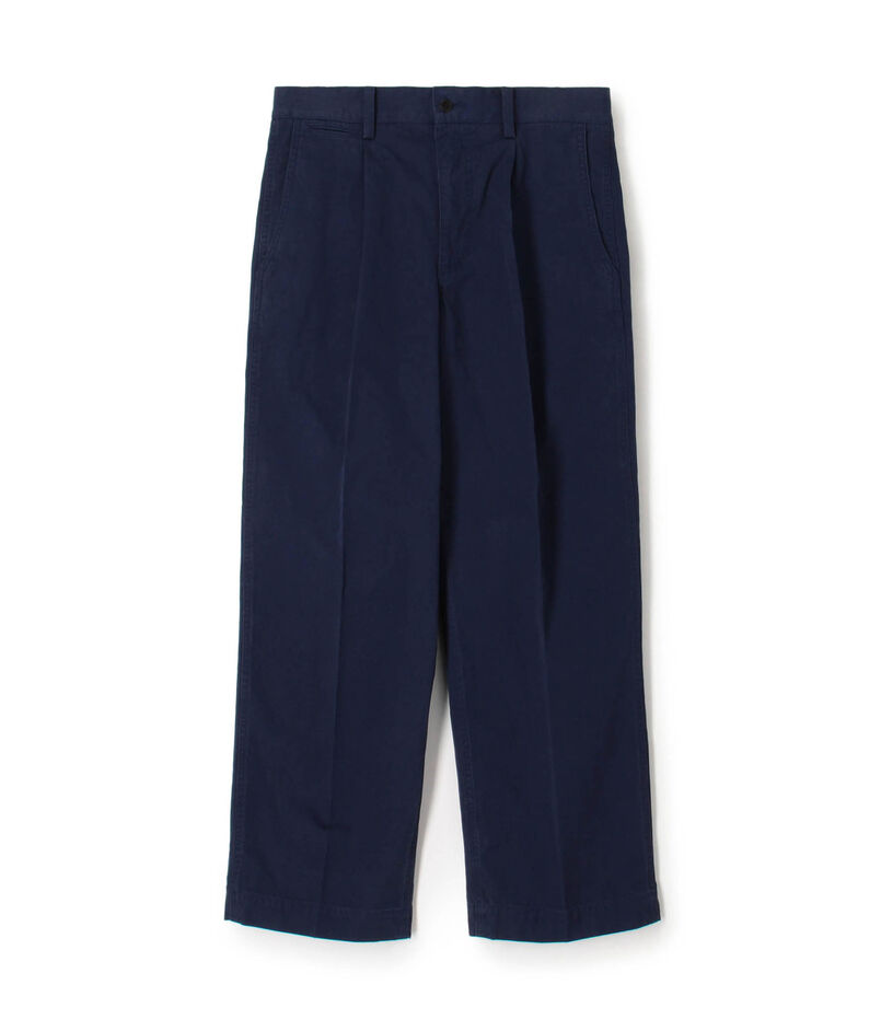 60/3 コットンオックスフォード 1プリーツバレルパンツ