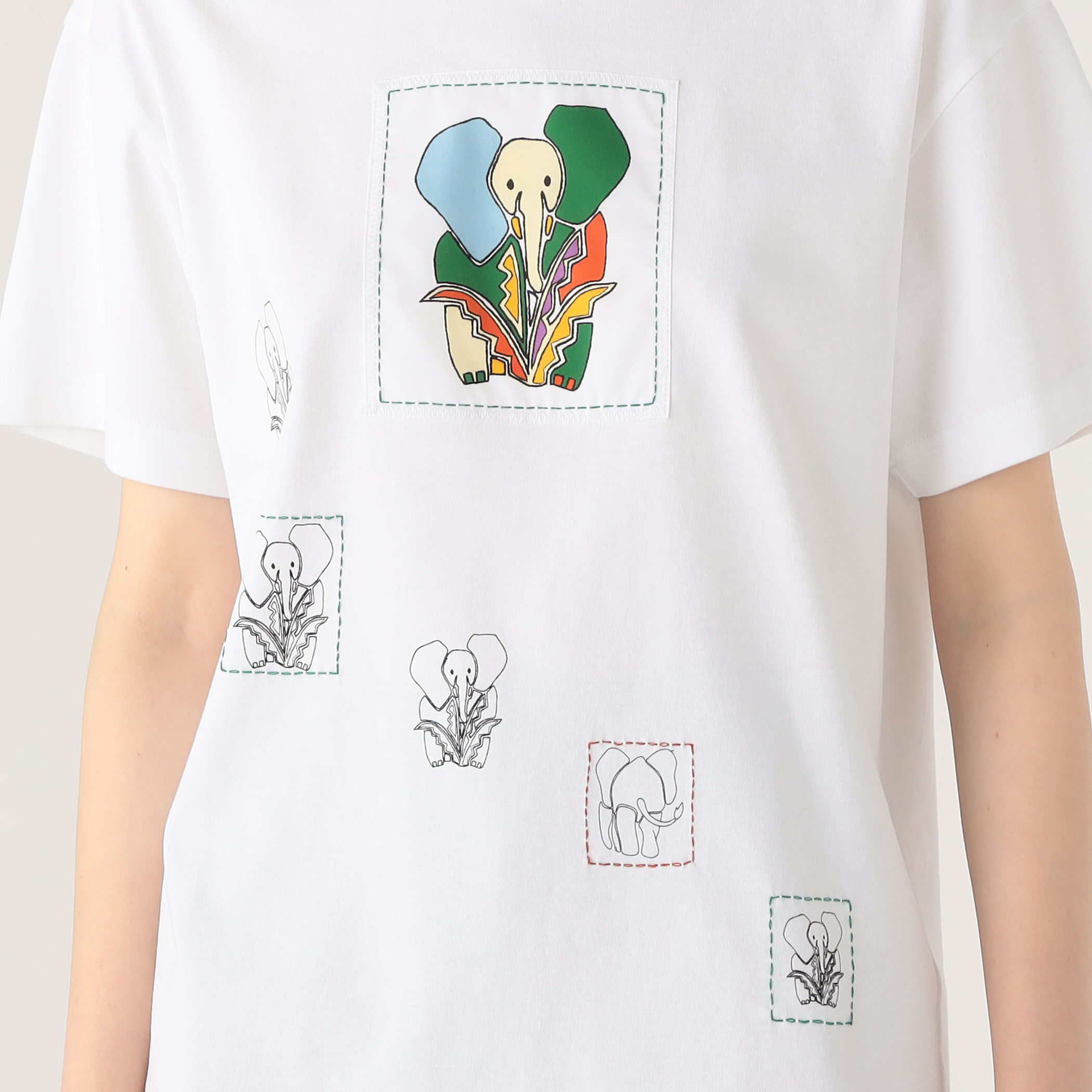 CABaN ドライスビンコットン ELEPHANTマーチエンブロイダリーT