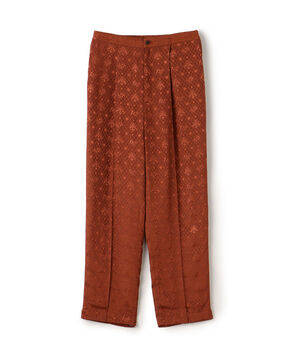 ポリエステルレーヨンプリント タックテーパードパンツ