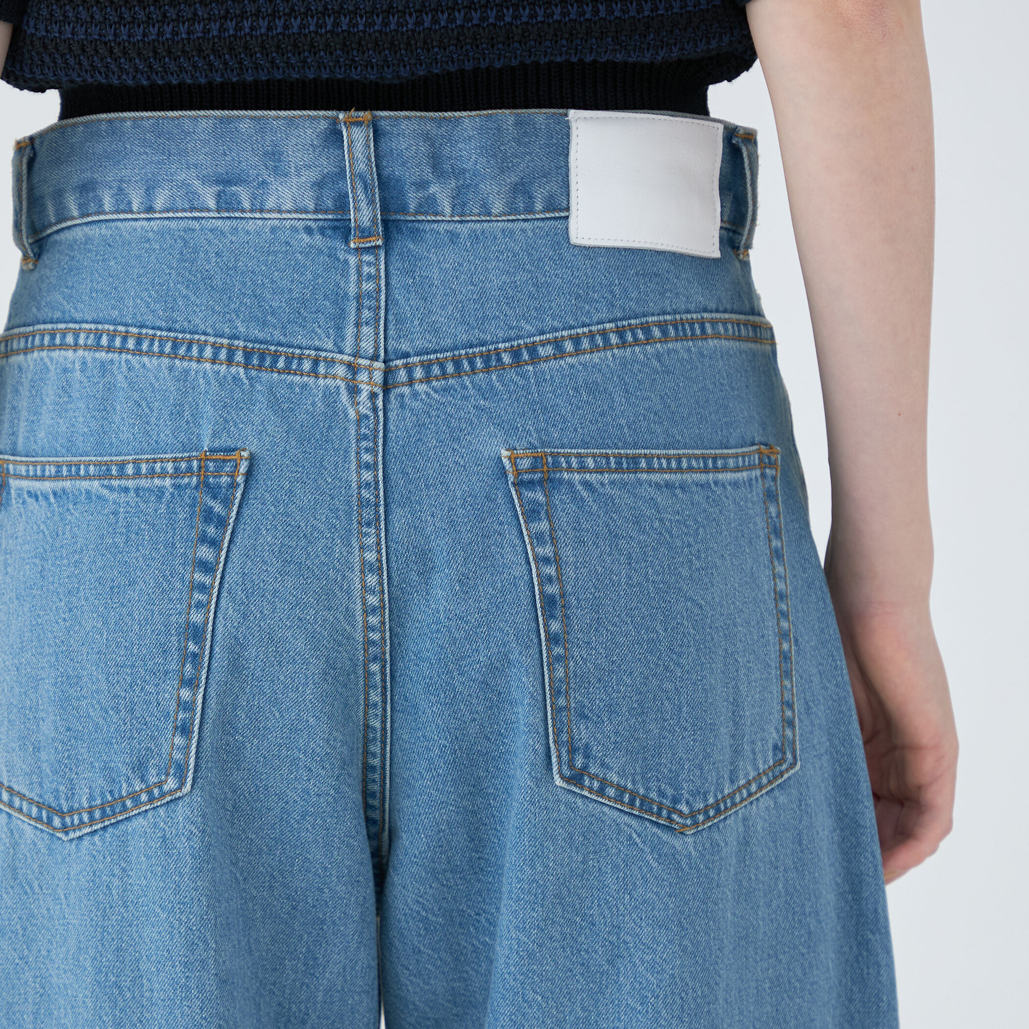 WEB限定】パールデニム コクーンテーパードパンツ