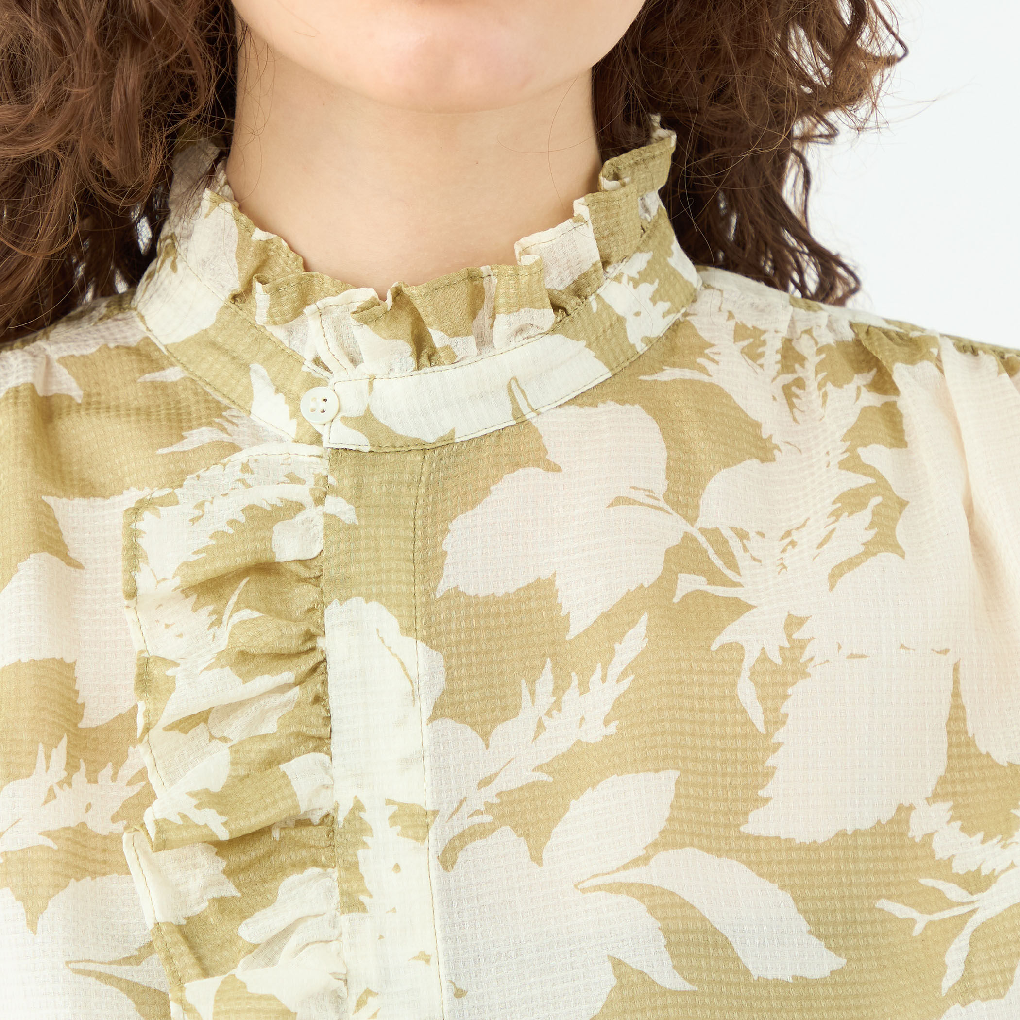 smyeon フリルコットンブラウス PLUS ファッション Smyeon フリルコットン ブラウス