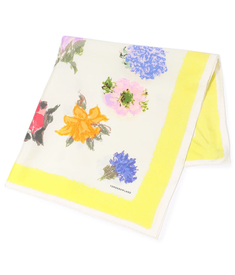 Atelier TOMORROWLAND PAINT FLOWER シルクスカーフ