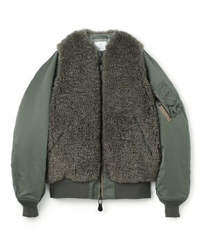 HYKE FAUX SHEARLING MA-1 ブルゾン
