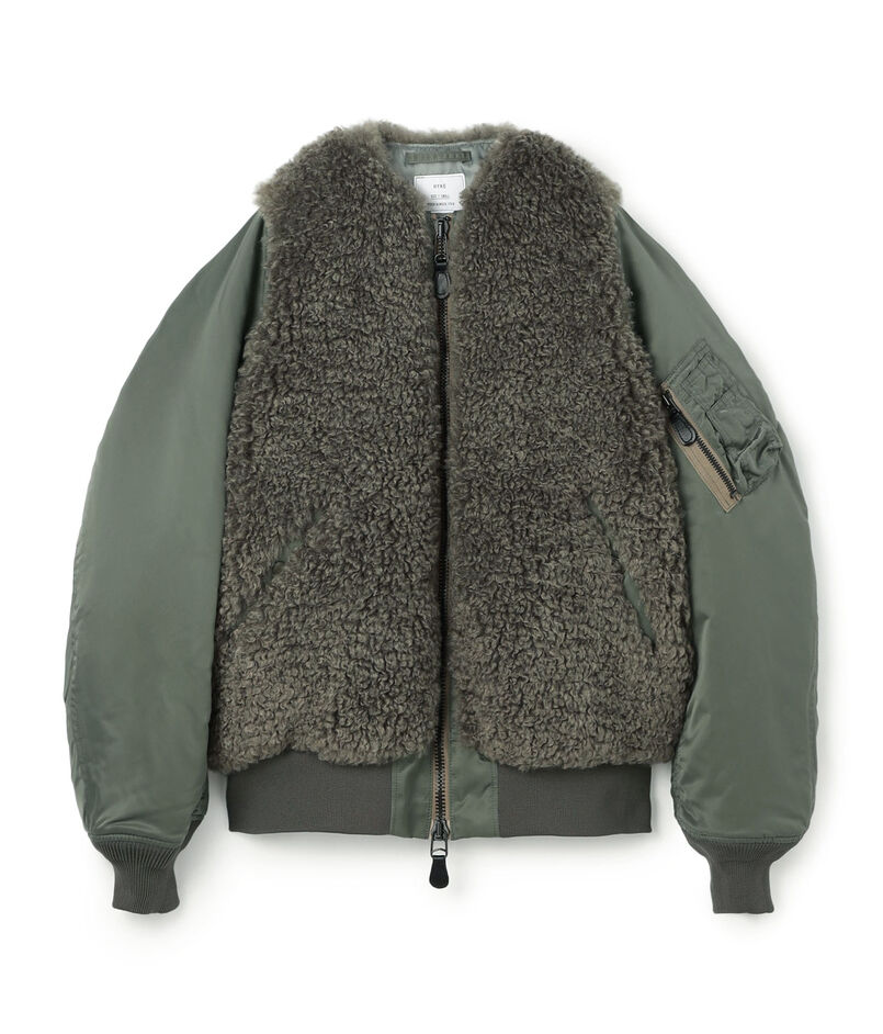 HYKE FAUX SHEARLING MA-1 ブルゾン