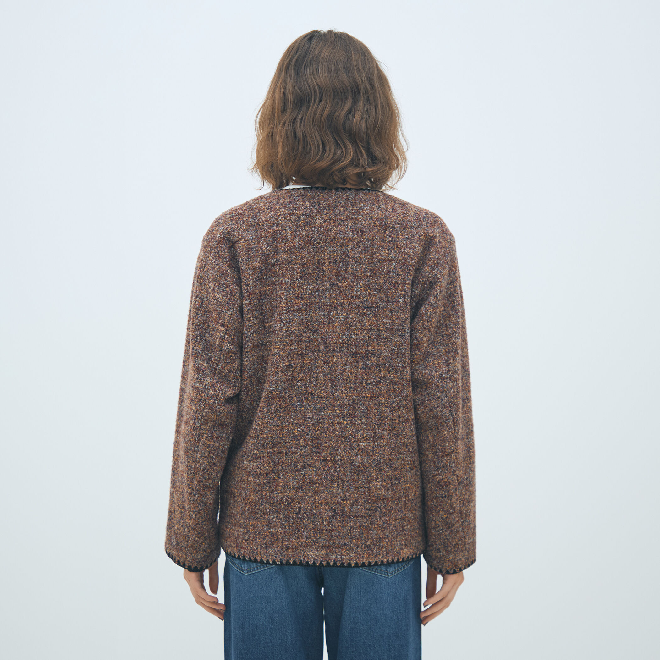 新品 FLEXJERSEY スライバー ウールジャケット 茶 LL40 軽量 スライバー シャツブルゾン（その他ブルゾン／アウター）｜B.C STOCK