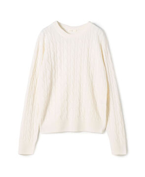 カシミヤシルク ケーブルニットプルオーバー