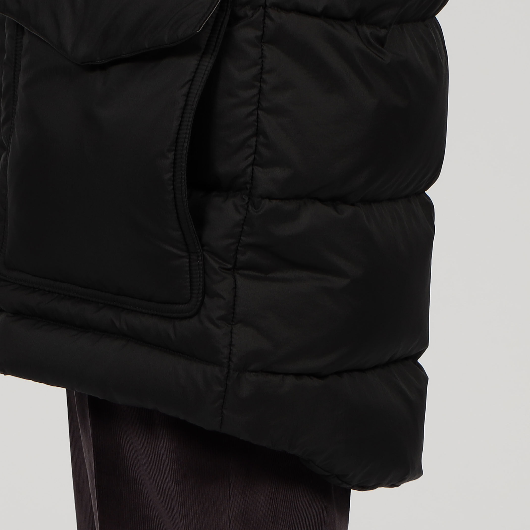 EMMETI／エンメティ　ベルテッドダウンコート 別注】EMMETI ナイロン フーデットダウンコート