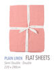 プレーンリネン フラットシーツ（セミダブル～ダブル）