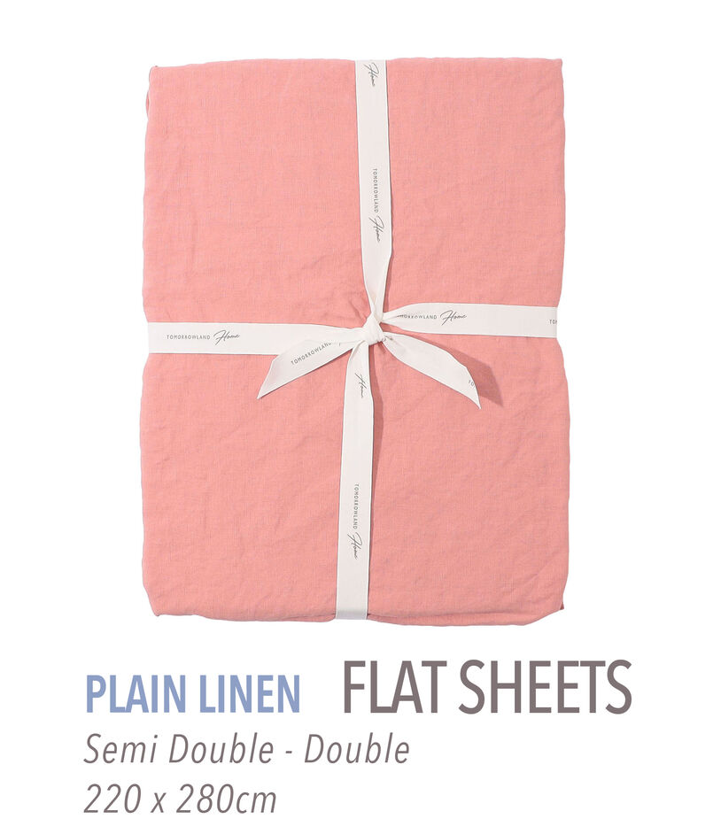 プレーンリネン フラットシーツ（セミダブル～ダブル）