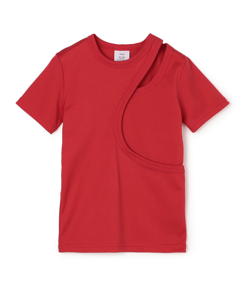 HYKE LAYERED SHORT-SLV TEE レイヤードTシャツ