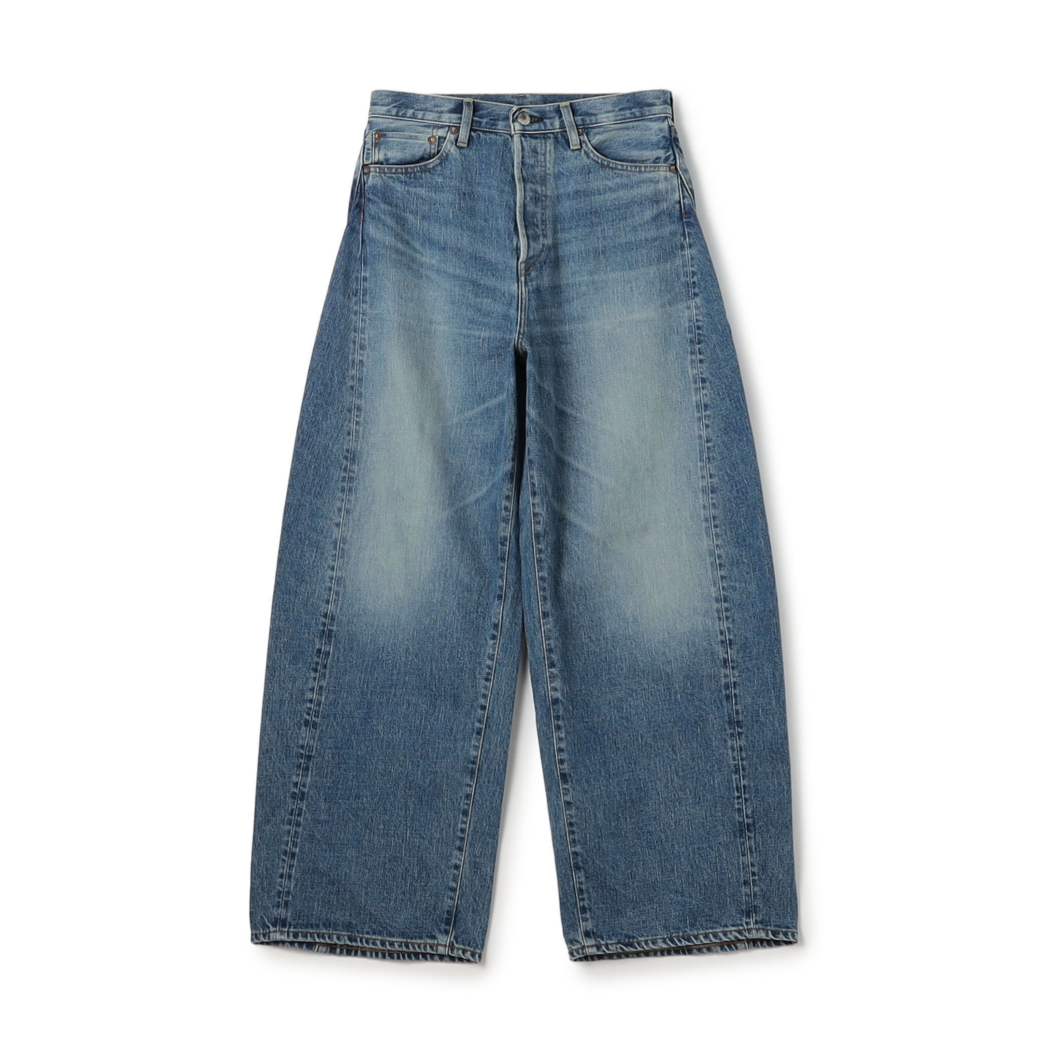 hyke ハイク　バレルレッグ　デニム　ジーンズ　1 HYKE BARREL-LEG JEANS バレルレッグデニムパンツ｜トゥモローランド