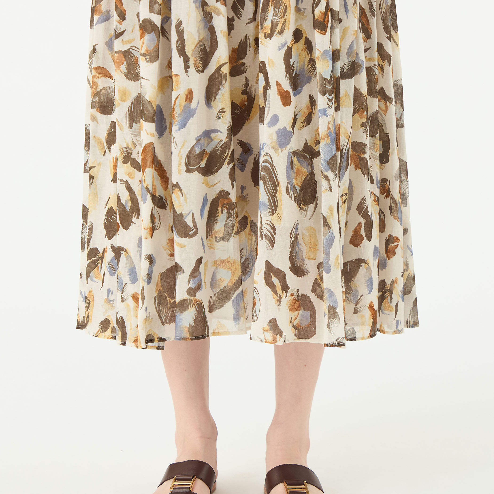 □ドロップシェルプリント ティアードワンピース｜トゥモローランド