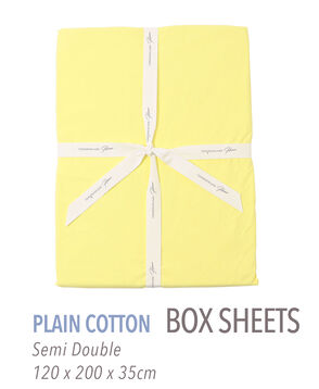 プレーンコットン ボックスシーツ（セミダブル）