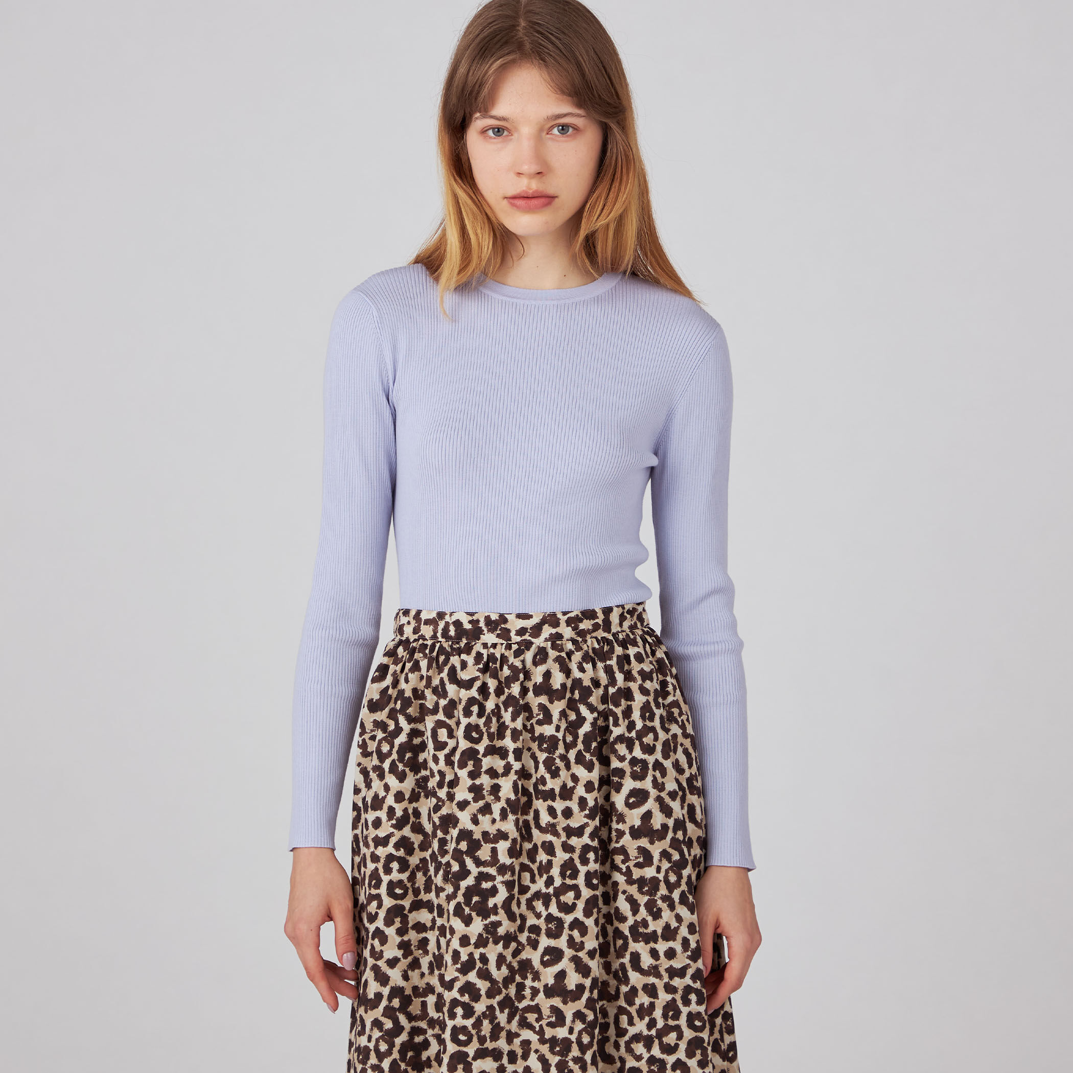 スーパーエクストラファインウールリブ クルーネックプルオーバー