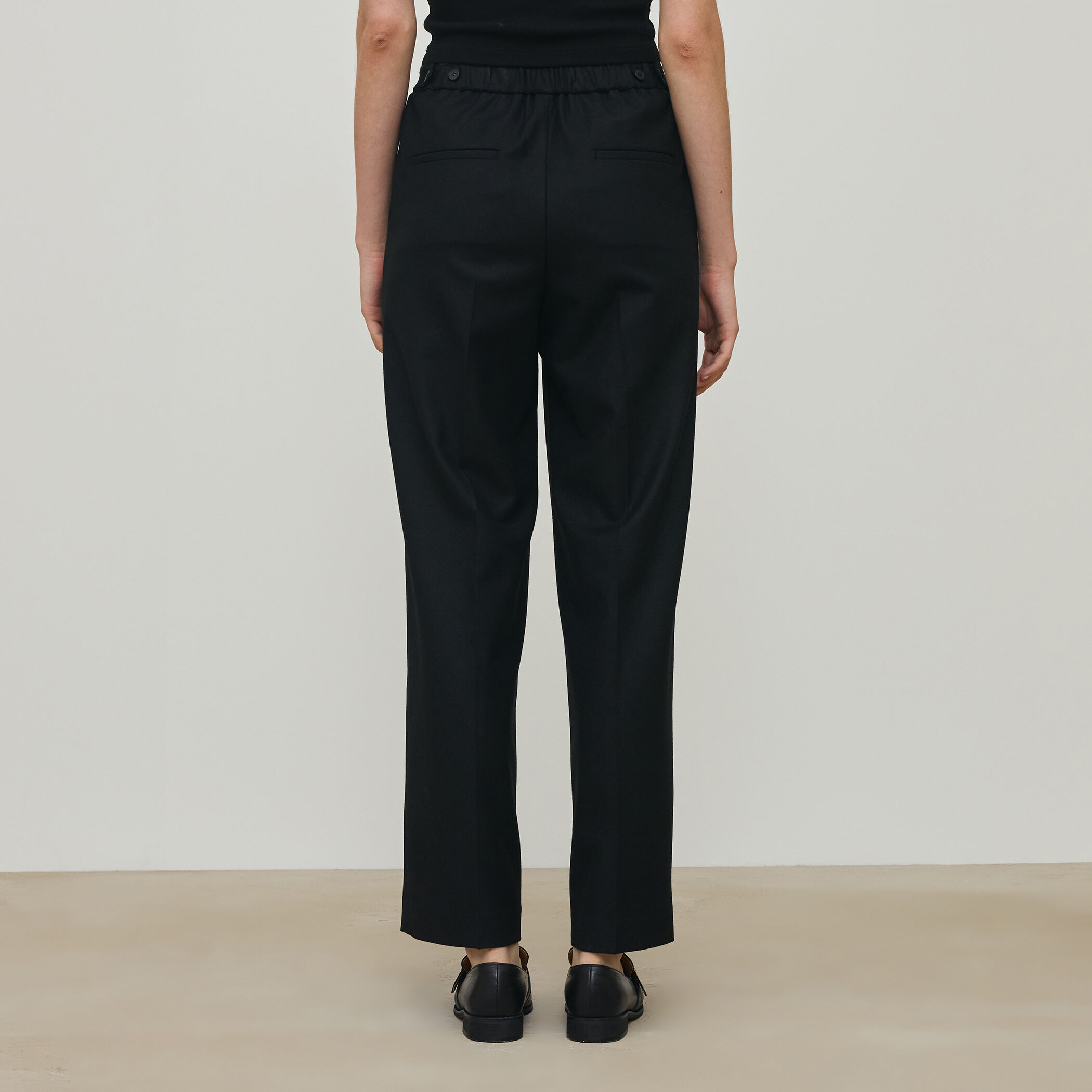 【美品】 JURGEN LEHL スラックス フランネルウール ブラック ウールフランネル ワンウォッシュ スラックス | Drummers (Men