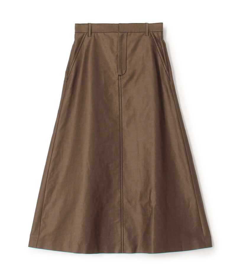 コットンラミーモーススキン トラペーズスカート