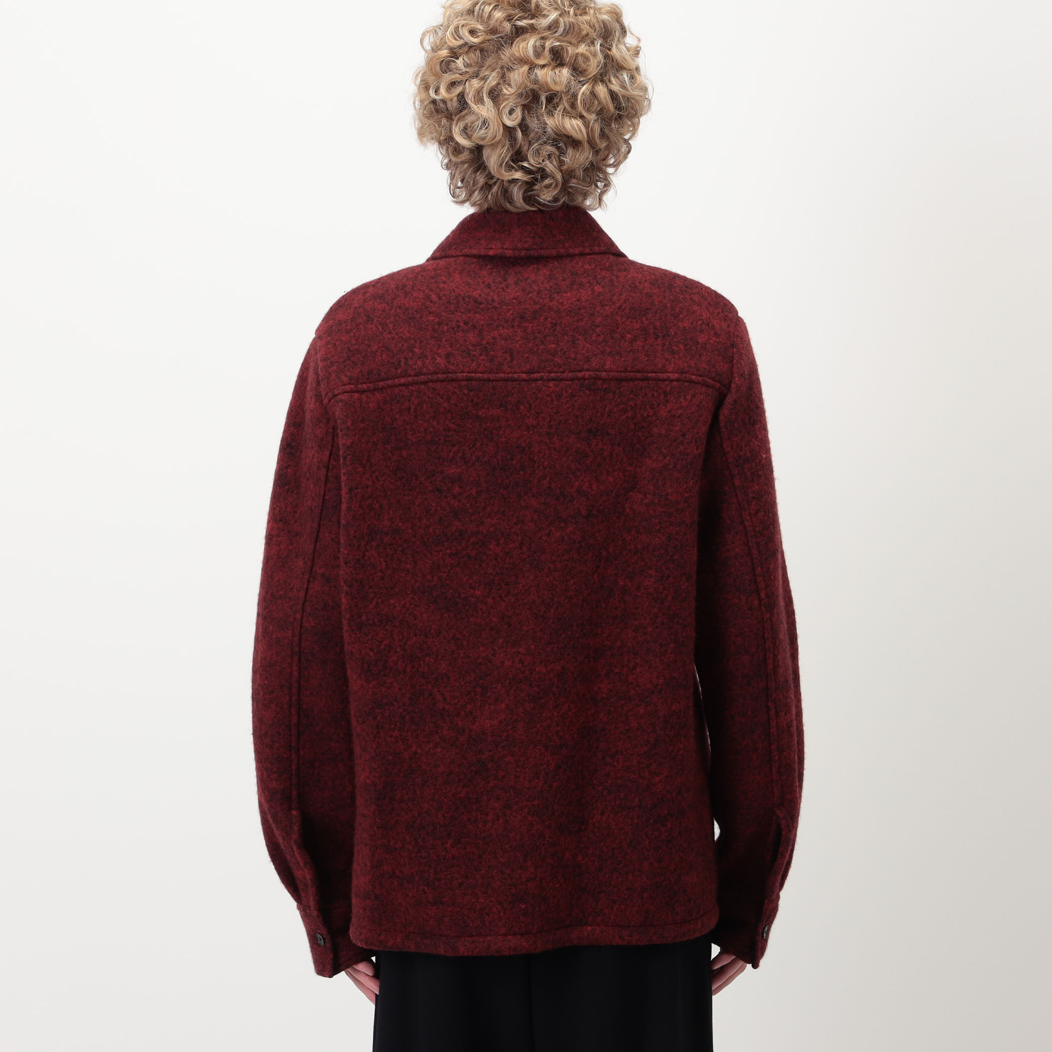 JIL SANDER FELTED WOOL MELANGE ジップアップシャツブルゾン