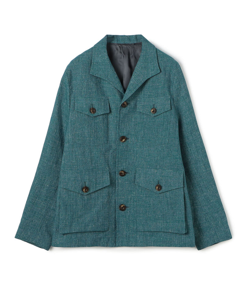 コットンリネンスラブ 4ポケットカバーオールジャケット