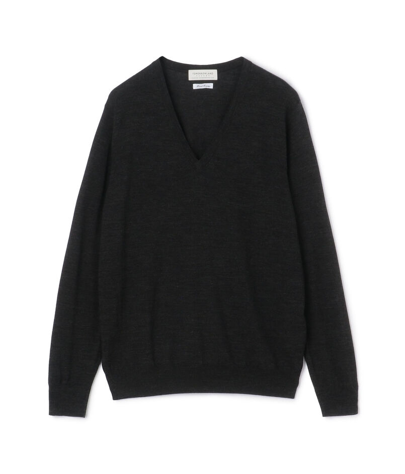 TOMORROWLAND tricot スーパーファインメリノウール Vネックプルオーバー S-WOOL
