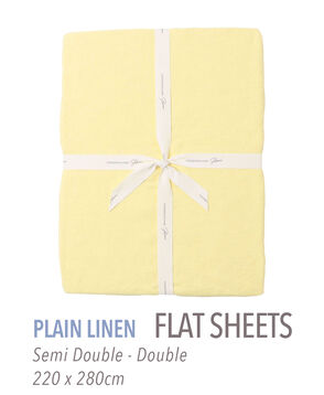 プレーンリネン フラットシーツ（セミダブル～ダブル）