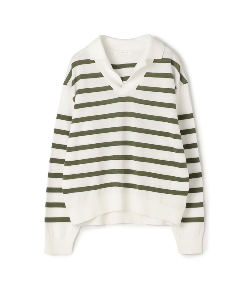 プレーンコットン オープンカラープルオーバー