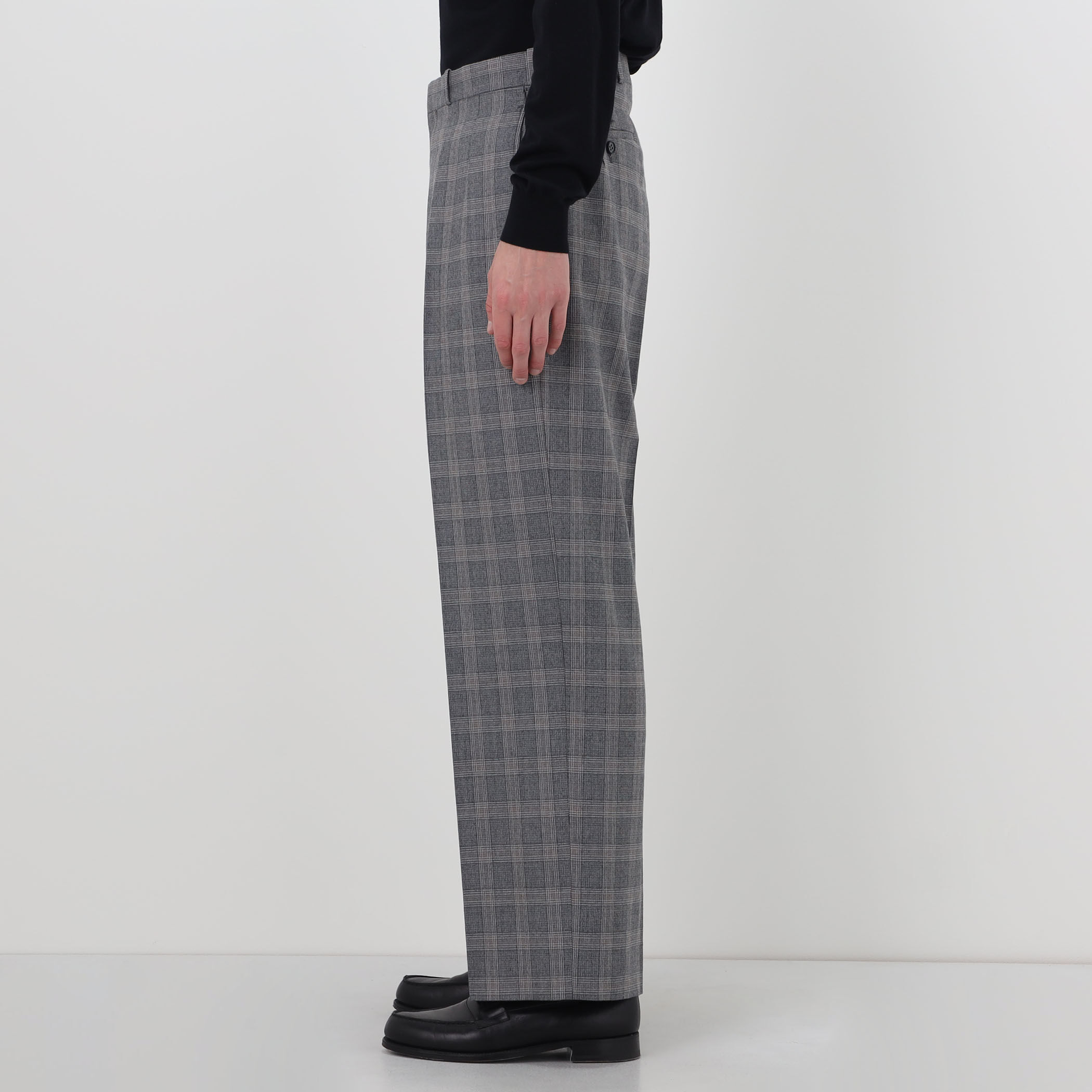 MAATEE&SONS JEFFERLY ウールグレンチェック 2プリーツスラックス