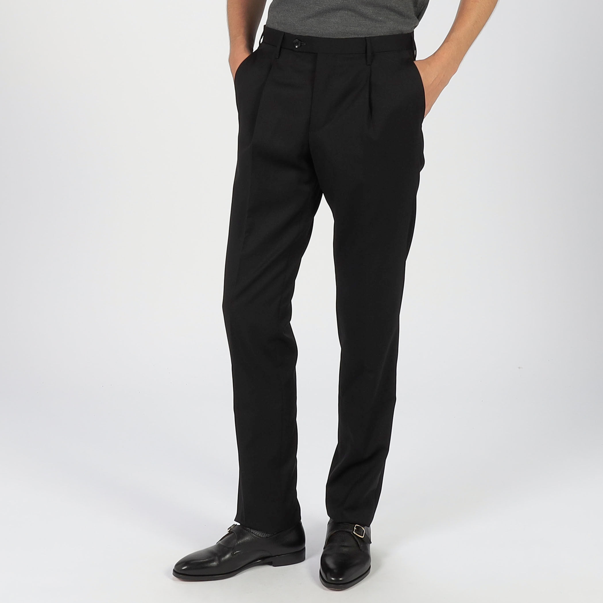 新品 ROTA 46 M ロータ 1プリーツ ウール スラックス 黒 ブラック ROTA ウール 1プリーツスラックス｜トゥモローランド 公式通販