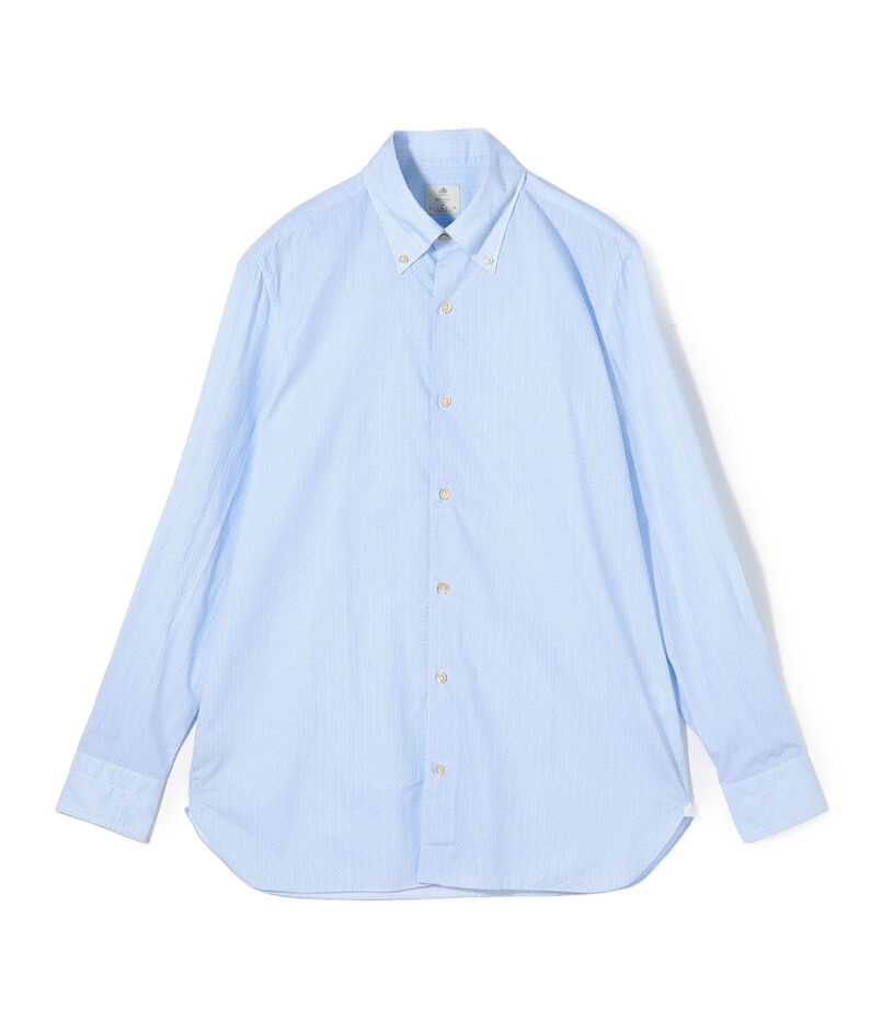 【別注】LUIGI BORRELLI GABLE コットンプリント ボタンダウンシャツ