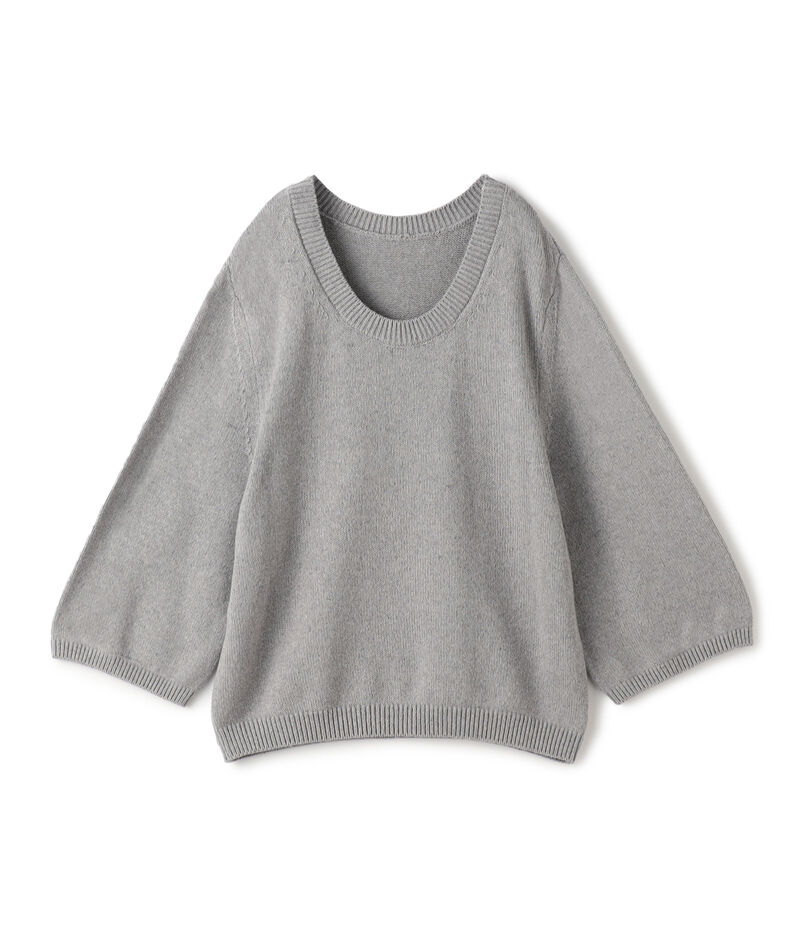 ■コットンカシミヤ オーバルネックプルオーバー