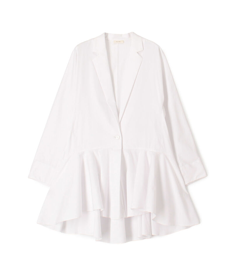 コットンナイロンストレッチ ペプラムジャケット