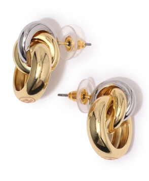 Kenneth Jay Lane G&S Knot Top Hoops ピアス
