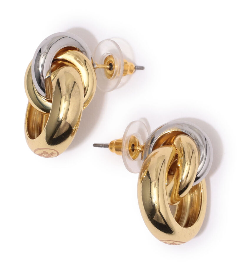 Kenneth Jay Lane G&S Knot Top Hoops ピアス