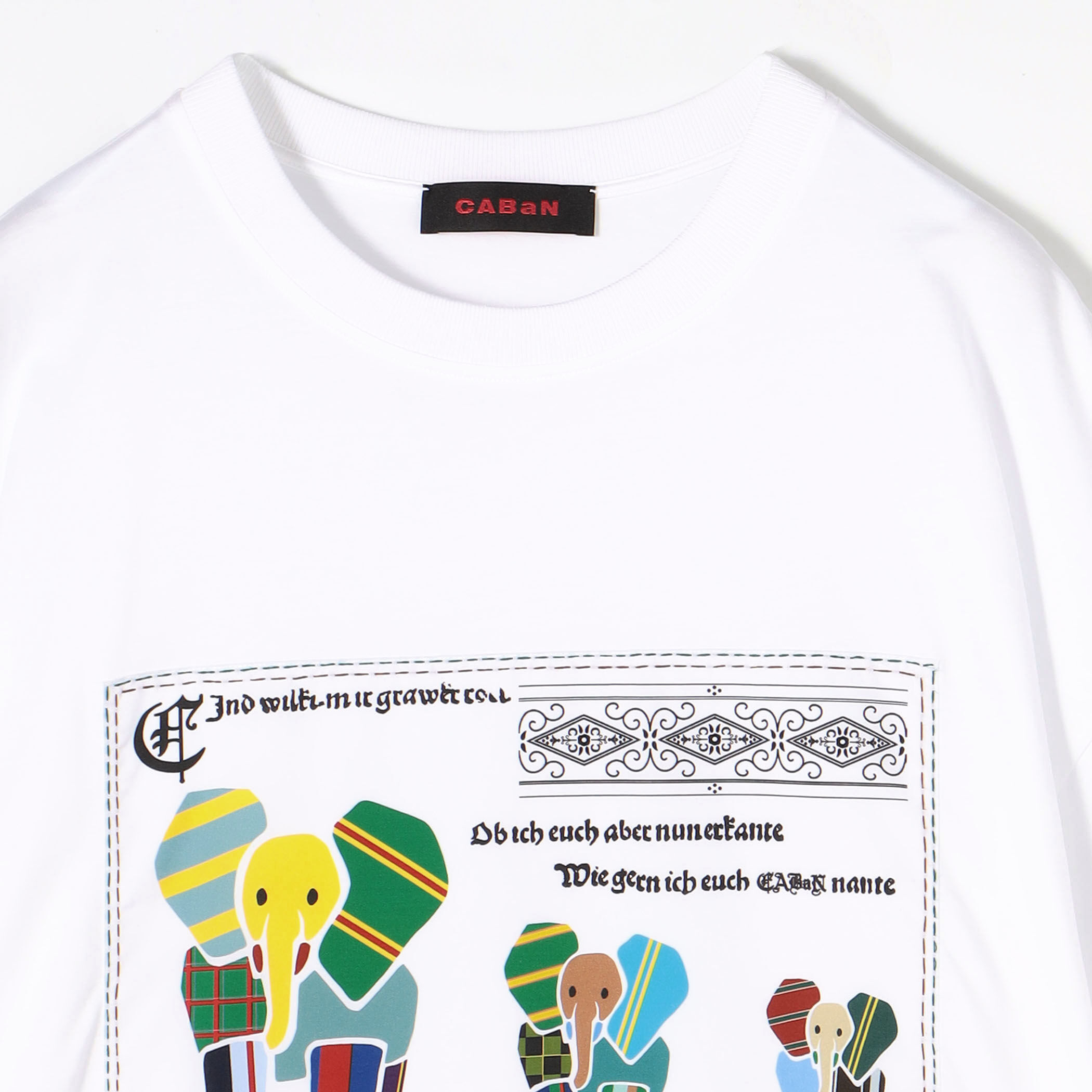 CABaN コットンシャツ トゥモローランド CABaN スビンコットン MIX PATTERNED ELEPHANT Tシャツ