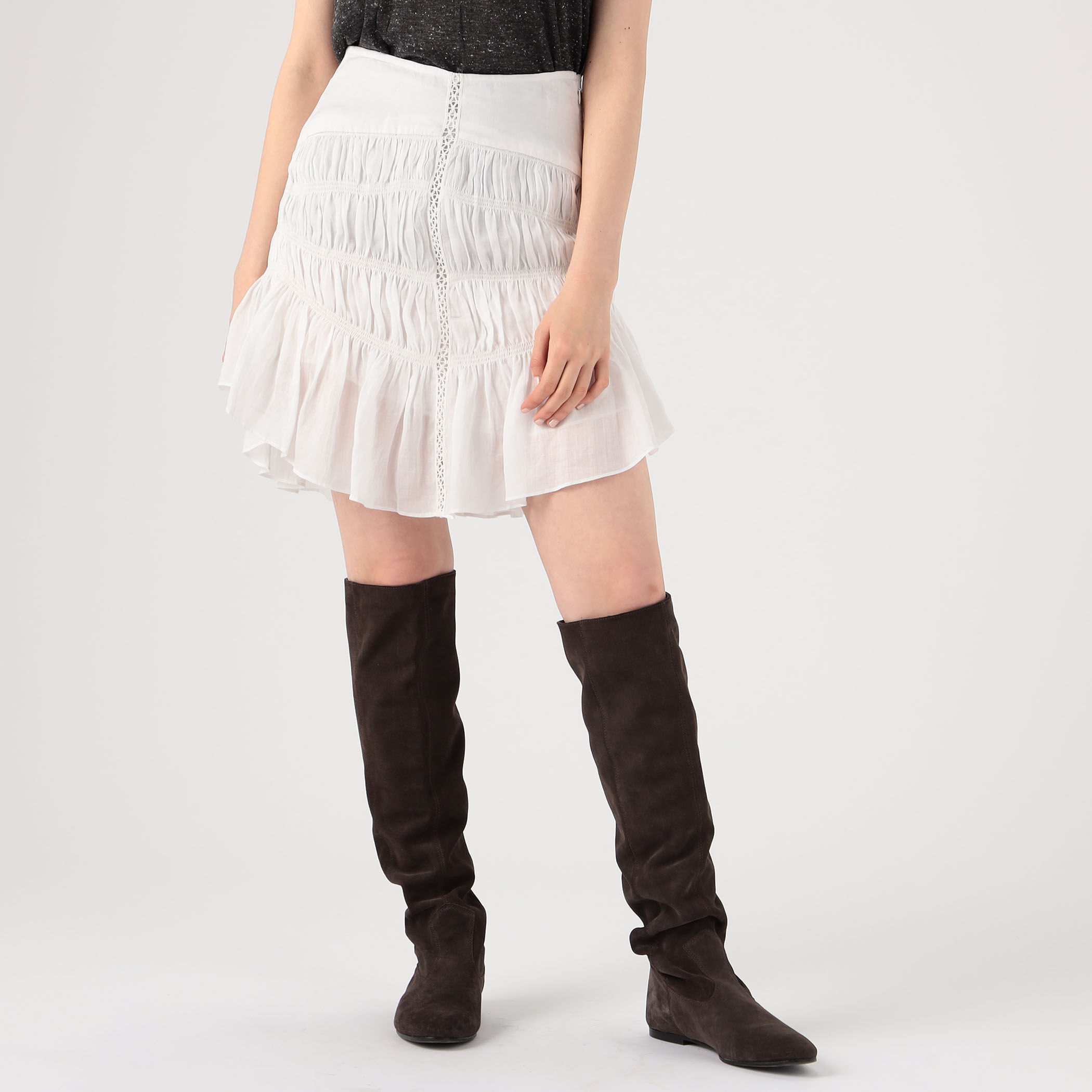 ISABEL MARANT SIDNEY リネン フリルミニスカート