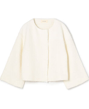 インレイパターン クロップドニットジャケット