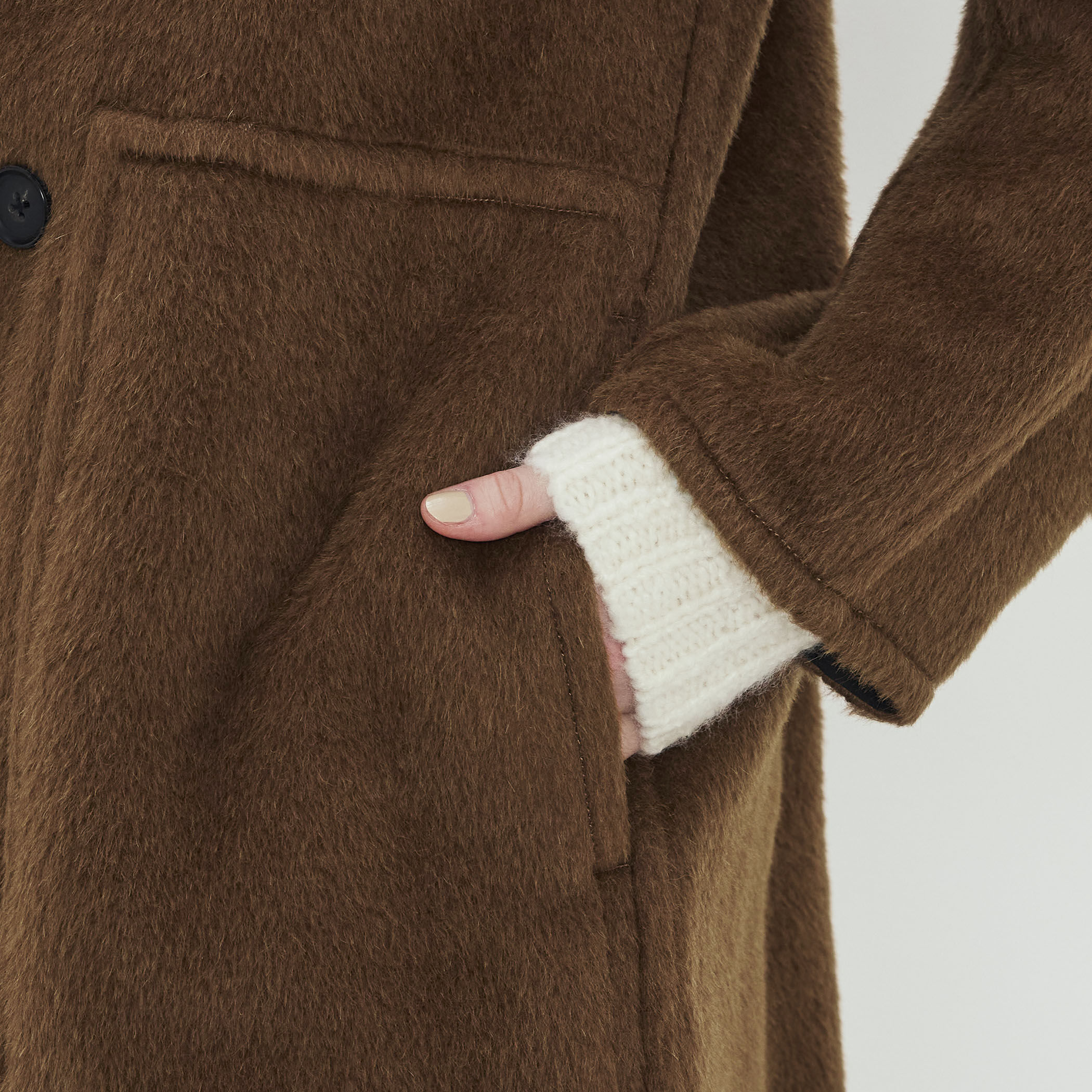 ベビーアルパカブレンド リバーボリュームピーコート