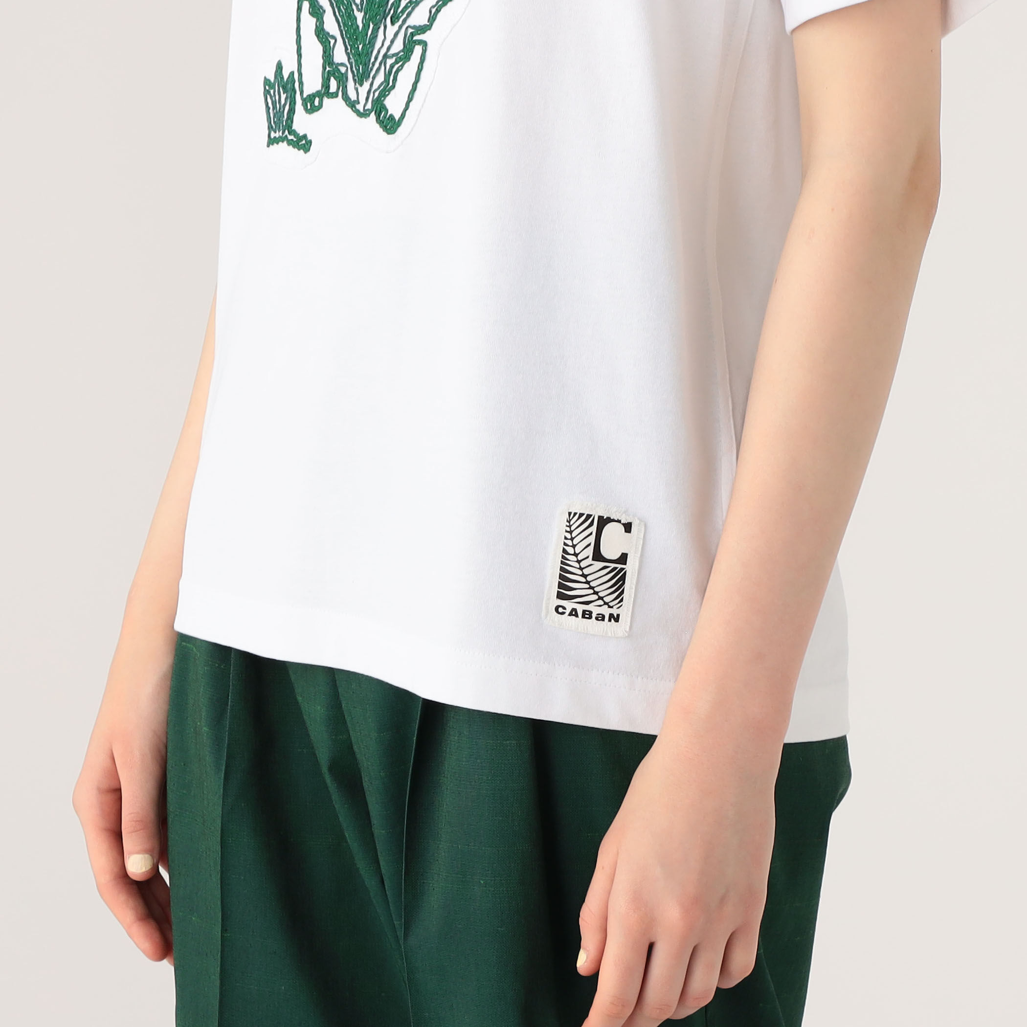 CABaN ドライスビンコットン ELEPHANTエンブロイダリー Tシャツ